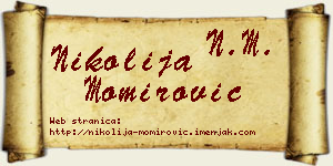 Nikolija Momirović vizit kartica